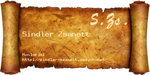 Sindler Zsanett névjegykártya